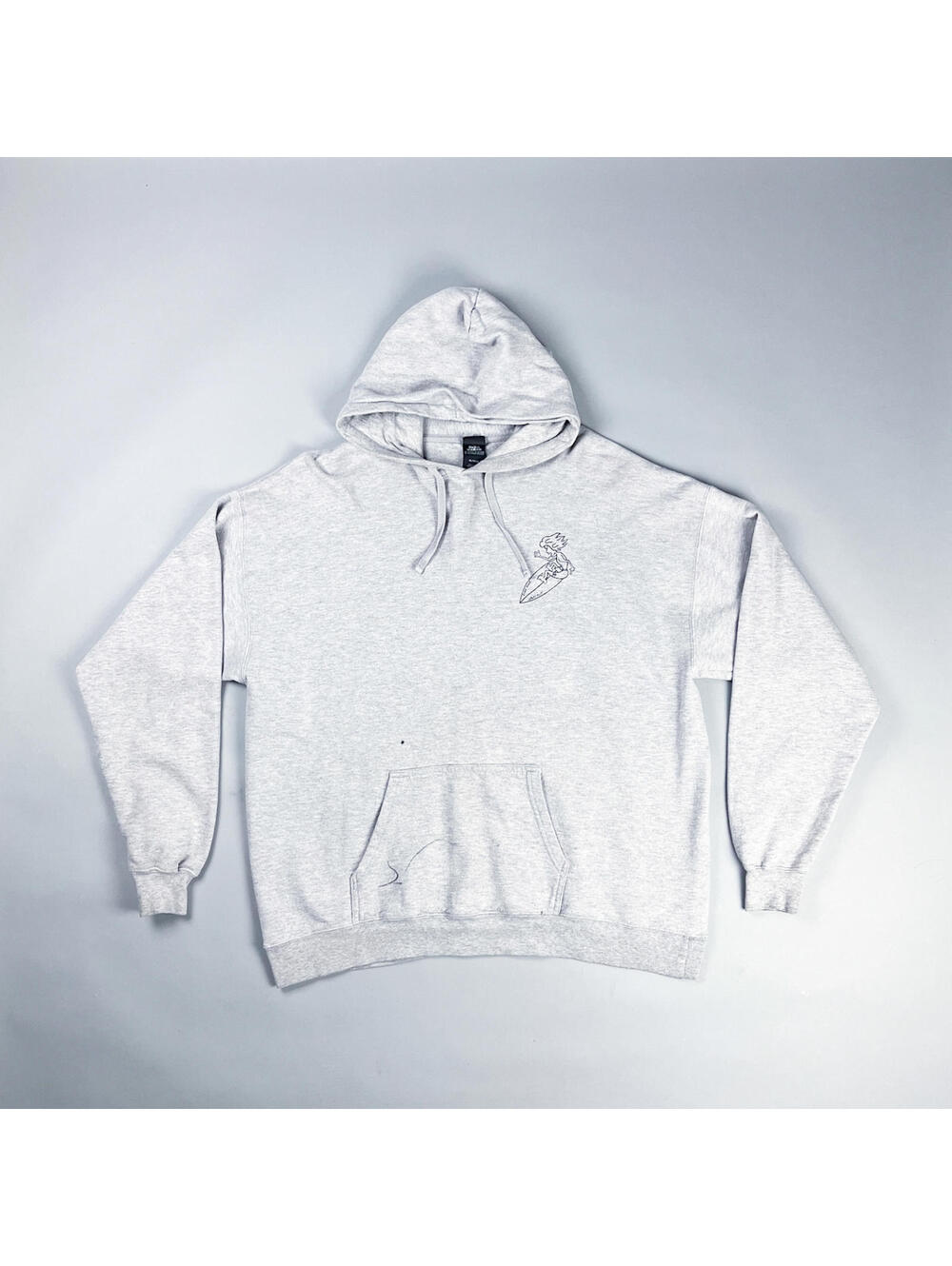 Vintage Surf Hoodie | Light Gray Men's Sweatshirt with Surfing Graphic